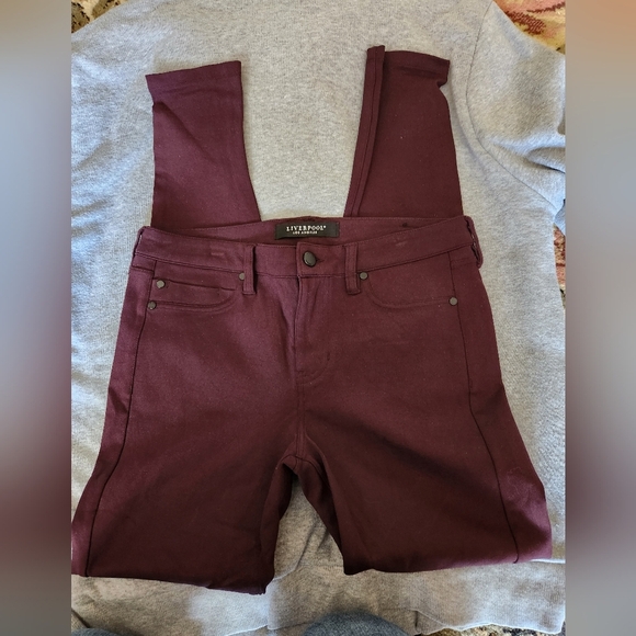 Liverpool Dark Plum Pants - Picture 2 of 8